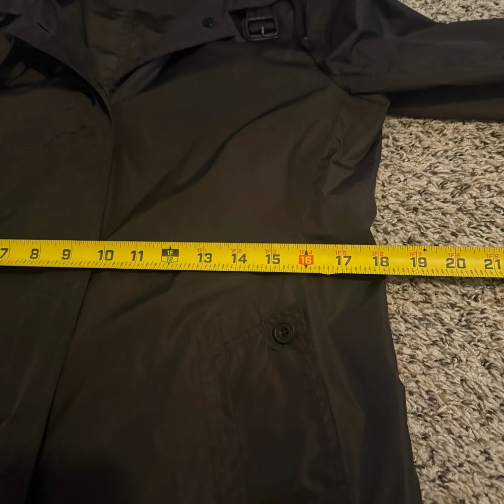 Aquascutum London Brown Long Packable Hooded Rain Coat Womens Size Small - Picture 9 of 15